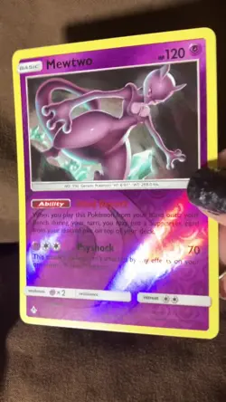 Mewtwo 75/214 LP/NM Reverse Holo Rare Unbroken Bonds Foil SM Pokemon TCG Card - Image 2