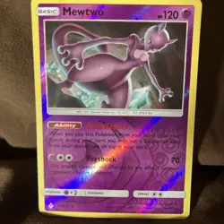 Mewtwo 75/214 LP/NM Reverse Holo Rare Unbroken Bonds Foil SM Pokemon TCG Card - Image 3