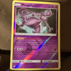 Mewtwo 75/214 LP/NM Reverse Holo Rare Unbroken Bonds Foil SM Pokemon TCG Card - Image 5