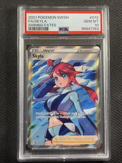 Pokemon Card PSA 10 Gem Mt Skyla Shining Fates Swsh 2021 Ultra Rare 072/072 - Image 1