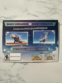 NEW Shiny Koraidon & Miraidon Pokemon Scarlet Violet Code Card GameStop In Hand - Image 1