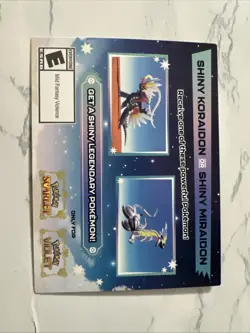 NEW Shiny Koraidon & Miraidon Pokemon Scarlet Violet Code Card GameStop In Hand - Image 3