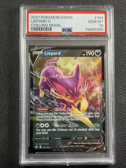 Pokemon Card PSA 10 Gem Mt Liepard V Chilling Reign Swsh 104/198 - Image 1