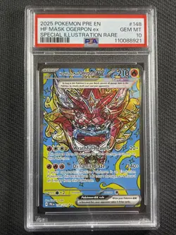 Pokemon Card PSA 10 Gem Mt Mask Ogerpon ex SIR Prismatic Evolutions 148/131 - Image 1