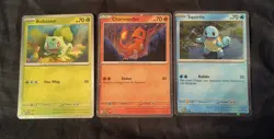 Pokemon 151 Poster Collection Promos 3 Card Set Charmander Squirtle Bulbasaur - Image 1