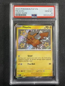 Pokemon Card PSA 10 Gem Mt Pikachu Shiny Rare Paldean Fates S&V 2024 #131 - Image 1