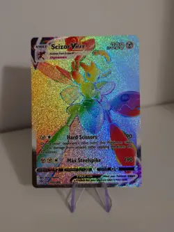 Pokemon TCG Scizor VMAX Darkness Ablaze Rainbow Secret Rare Card 193/189 - Image 1