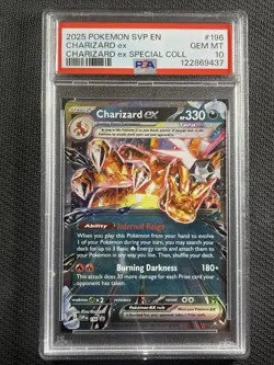 Pokemon Card PSA 10 Gem Mt Charizard Ex Special Collection Promo 2025 #196 - Image 1