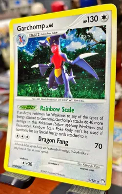 SWIRL 🔥 Garchomp 9/123 Lv. 66 Mysterious Treasures Holo Rare Pokemon TCG - LP - Image 3