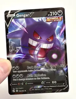 Pokemon TCG Gengar V Ultra Rare Fusion Strike 156/264 Mint Pack Fresh - Image 2