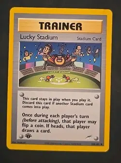 1st Edition Lucky Stadium 100/105 Neo Destiny WOTC Pokemon - Image 1