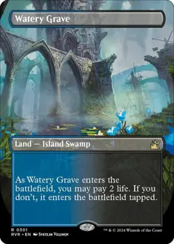 MTG Ravnica Remastered Borderless Card #301 Watery Grave - Image 1