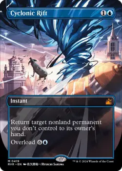MTG Ravnica Remastered Anime Borderless Card #419 Cyclonic Rift - Image 1