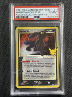 Pokemon Card PSA 10 Gem Mt Umbreon Gold Star Celebrations 25th Anniversary 17/17 - Image 1