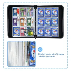 9-Pocket Card Binder Holder Fits 900 Cards, Card Book Collector Album Folder - Image 3