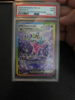 PSA 9 MINT Espeon Ex Prismatic Evolutions SIR Full Art Holo Pokemon 155/131 - Image 1