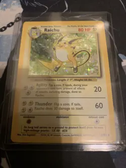 Pokemon TCG Raichu 14/102 Holo Base Set Vintage CCG Moderate Play 14 - Image 1