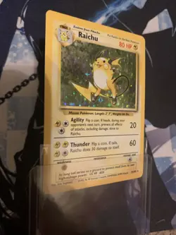 Pokemon TCG Raichu 14/102 Holo Base Set Vintage CCG Moderate Play 14 - Image 2