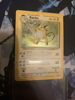 Pokemon TCG Raichu 14/102 Holo Base Set Vintage CCG Moderate Play 14 - Image 3