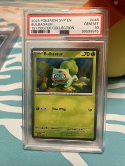 PSA 10 GEM MINT Bulbasaur 046 Black Star Promo 151 Poster Collection Pokemon - Image 2