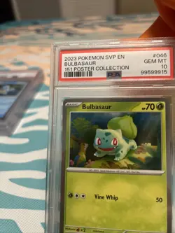 PSA 10 GEM MINT Bulbasaur 046 Black Star Promo 151 Poster Collection Pokemon - Image 3