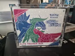 Pokemon Sun And Moon Cosmic Eclipse Elite Trainer Box New Sealed In Acrylic Case - Image 1