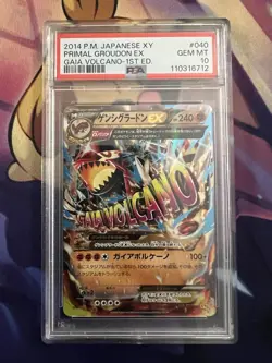 2014 POKEMON JPN XY GAIA VOLCANO 1ST ED #040 PRIMAL GROUDON EX PSA 10 - Image 1