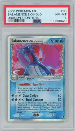 2006 POKEMON EX DRAGON FRONTIERS #98 SALAMENCE EX-HOLO PSA 8 - Image 1