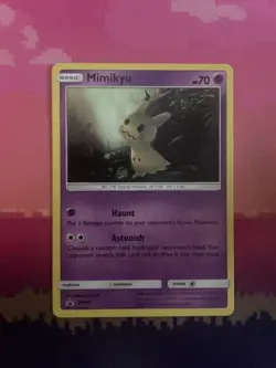 Pokemon Card Mimikyu SM29 Black Star Promo Holo Near Mint - Image 1