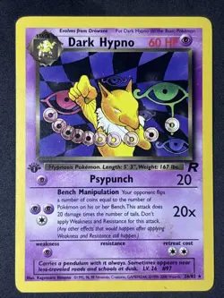 Pokemon Card - Dark Hypno Team Rocket 1st Edition 26/82 Non-Holo Rare - Image 1