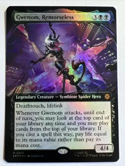 Magic MTG Spider-Man Gwenom Remorseless 0256 Extended Art Mythic Foil - Image 1