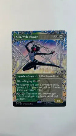 MTG Marvel Spider-Man Silk, Web Weaver Borderless 0215 Full Art - Image 1