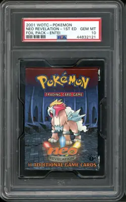 2001 Pokemon 1st Edition Neo Revelation Booster Pack Entei Art PSA 10 GEM MINT - Image 1