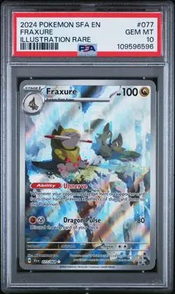 PSA 10 Gem Mint Fraxure Illustration Rare Shrouded Fable 077/064 Pokemon - Image 3