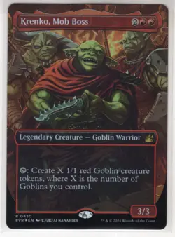 MTG Ravnica Remastered Foil Anime Borderless Card #430 Krenko Mob Boss - Image 1