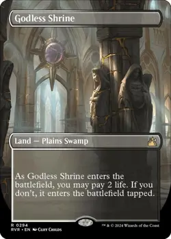 MTG Ravnica Remastered Borderless Card #294 Godless Shrine - Image 1