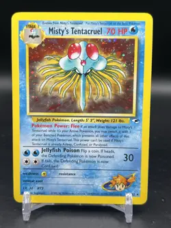 Pokemon TCG Misty’s Tentacruel 10/132 Holo Rare 2000 Gym Heroes SWIRL WOTC NM - Image 1