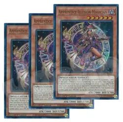 Yugioh Apprentice Illusion Magician x 3 - 1st Edition Ultra Rare NM - Free Holo - Image 1
