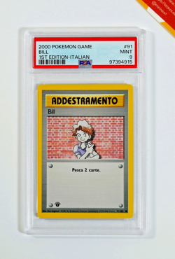 Pokemon PSA 9 Bill #91 1st Edition Base Set 2000 Italiano - Image 1