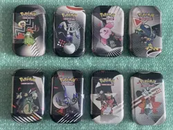 Pokemon Black Bolt & White Flare Full Art Set of Unova Mini Tin Sealed (8 Tins) - Image 1