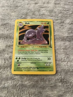 Pokemon TCG Muk Fossil 13/62 Holo Rare 1999 LP/nm - Image 1