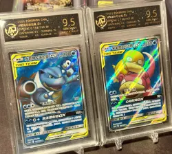 Pokemon Tag Team GX Graded Card Lot - Blastoise Piplup & Psyduck Slowpoke CSM2aC - Image 1