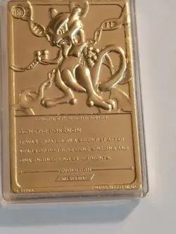 Pokemon Mewtwo Gold Plated Trading Card Nintendo Limited Edition 1999 - Image 5