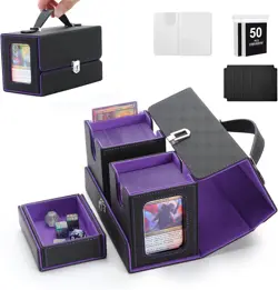 MTG Card Storage Box, 3 in 1 Graded Carrying Deck Box, 2PCS Commander Deck Boxes - Image 1
