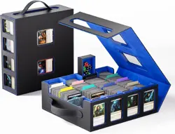 Trading Card Storage Box - 3500+ Magnetic MTG Deck Box with Handle,Commander & T - Image 1