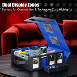 Trading Card Storage Box - 3500+ Magnetic MTG Deck Box with Handle,Commander & T - Image 4