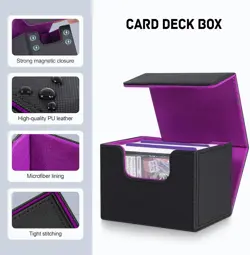 Card Deck Box for Trading Cards, MTG Commander Deck Box Holds 120+ Single Sleeve - Image 4
