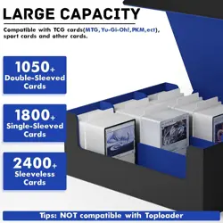 Card Storage Box for MTG PTCG, Commander Deck Box Holds 1800+, Deck Storage Case - Image 2