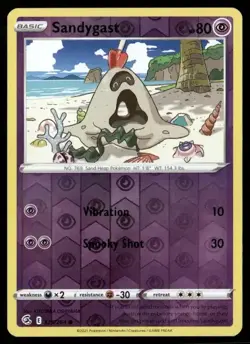 2021 Fusion Strike Set Pokemon Card 125 Sandygast Reverse Foil NM - Image 1