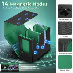 Mtg Deck Box for Commander Deck Box with Dice Tray Fits 230 Cards, 4 in 1 for Ma - Image 3